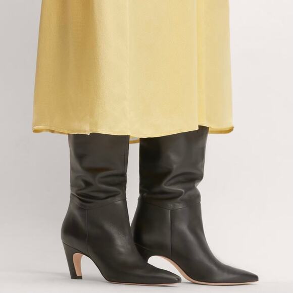 EVERLANE The Banana Boot Black Knee High Napa Leather Point Toe Pull On 9 NEW - Picture 2 of 11